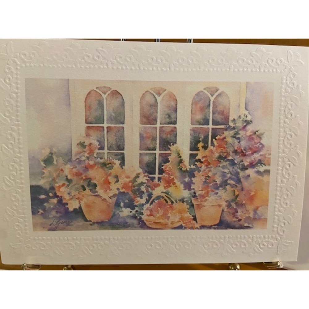 L Gorsic Watercolor Note Cards Set of 25 Garden Designs Embossed Border Blank - Picture 3 of 16